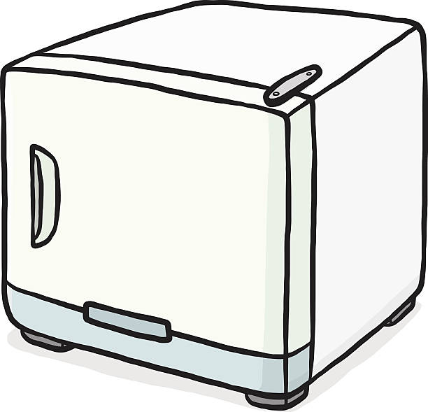 small refrigerator vector art illustration