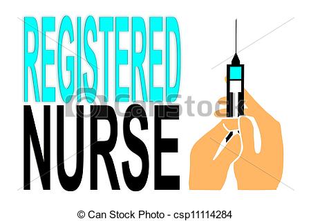 ... Registered nurse RN - illustration / icon isolated on white.