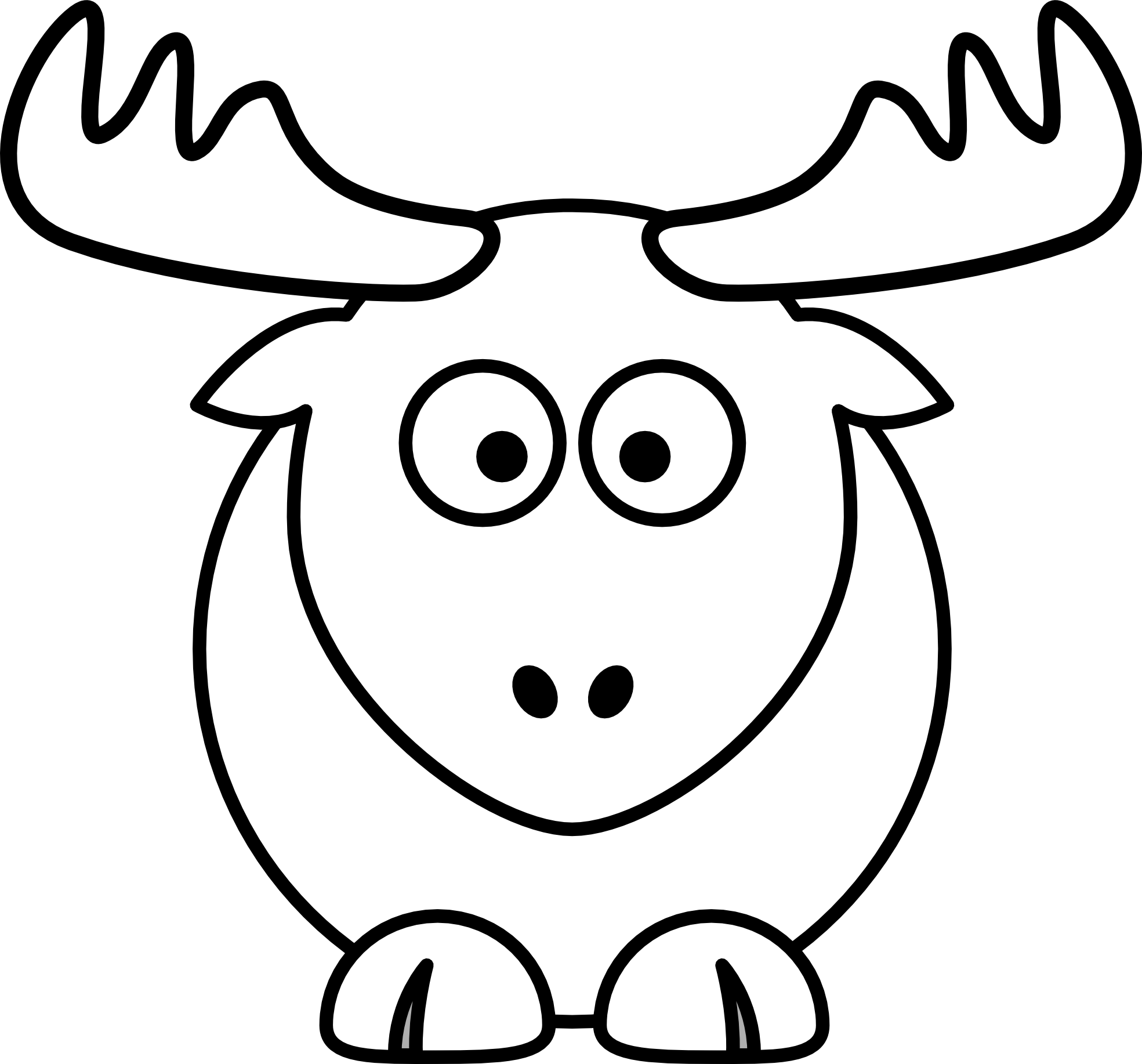 reindeer clipart black and wh - Reindeer Clipart Black And White