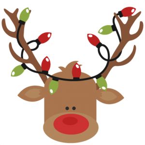 Reindeer With Christmas Light - Chrismas Clip Art