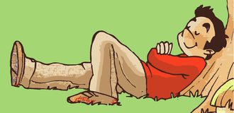 Clip Art Image of a Guy Sleep