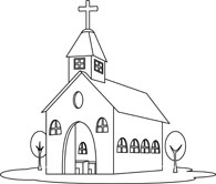 religion church black white outline clipart. Size: 52 Kb