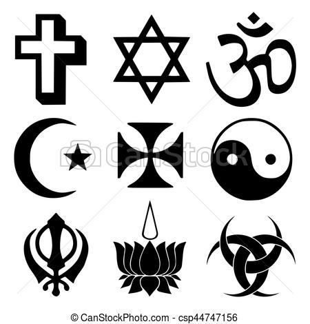 Religious symbols from the top organised faiths of the world according to  Major world religions.