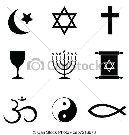 Religious symbols icons - csp7216678