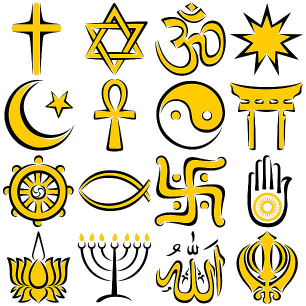 Religious Symbols vector art illustration