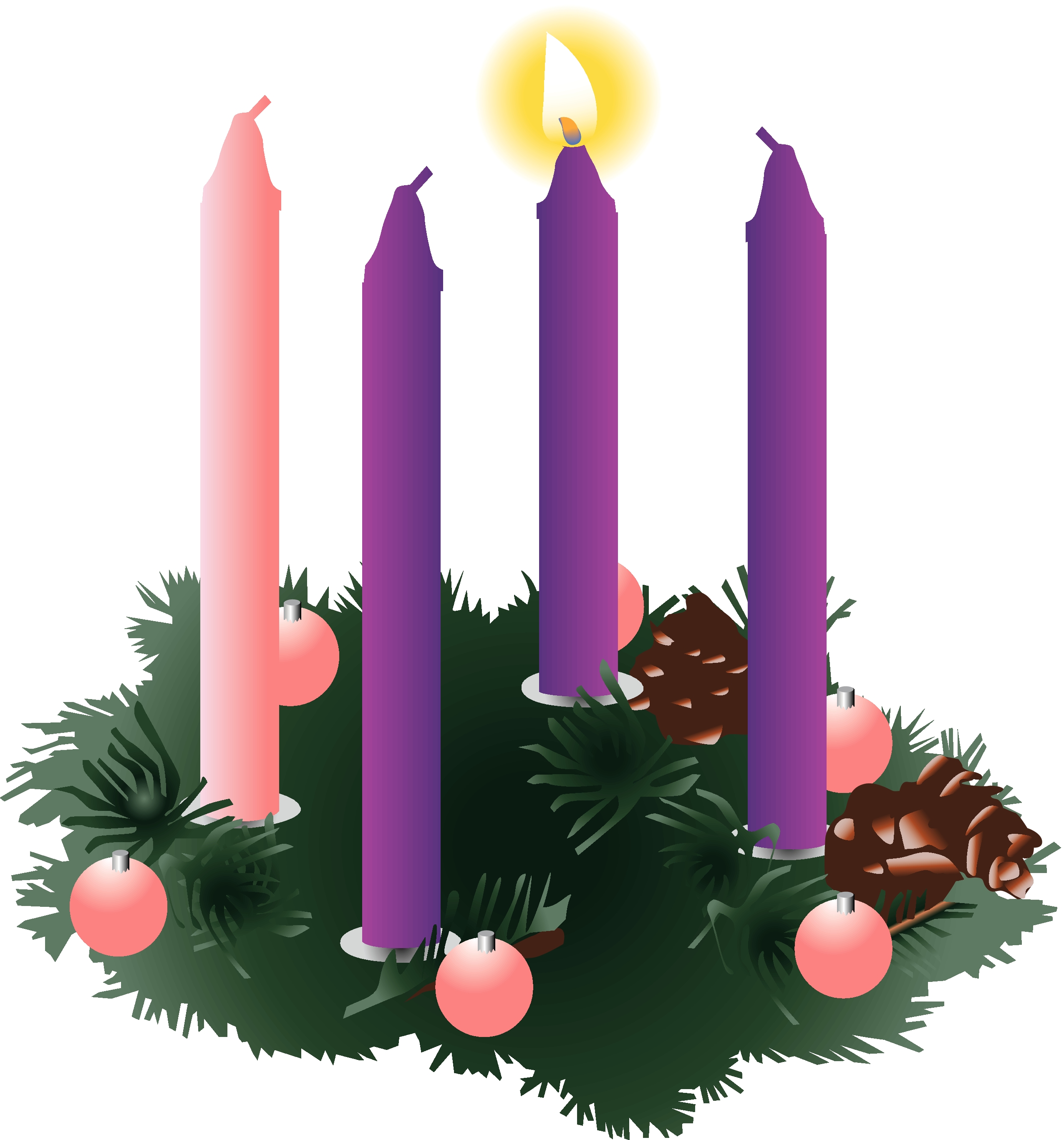 Advent Wreath Clipart Colored