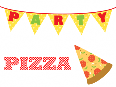 Pizza Party Stamp Clip Art .