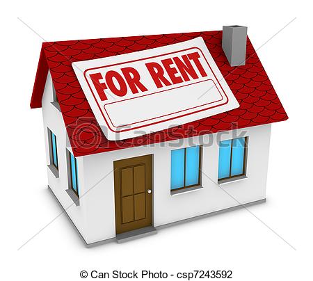 House for rent. One house with a label with the words for. ClipartLook.com clip art -  Search Illustration, Drawings, and EPS Vector Graphics Images - csp7243592