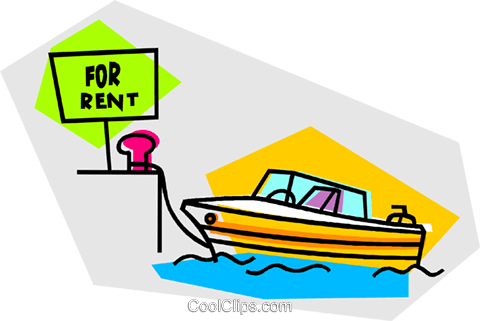 speed boat for rent Royalty Free Vector Clip Art illustration