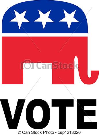 ... Republican Elephant isolated over a white background