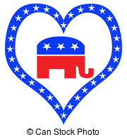 Republican Elephant Mascot USA Flag Clipartby patrimonio6/300; Republican