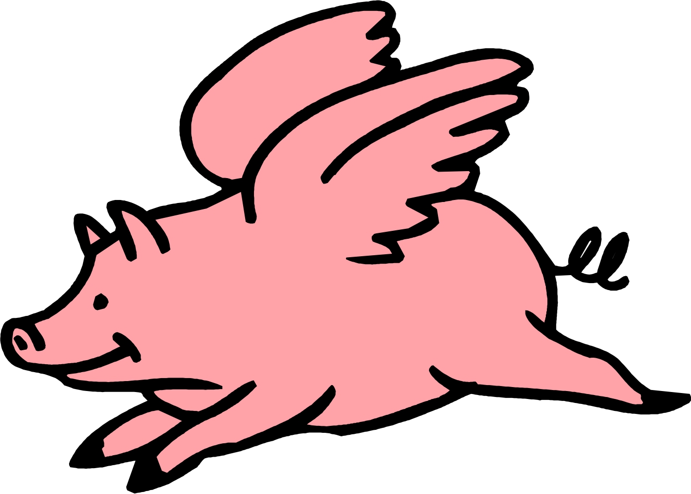 Resolution 1390x993 . - Flying Pig Clipart