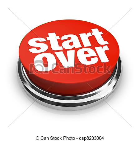 Start Over Renewal Restart Round Red Button - csp8233004
