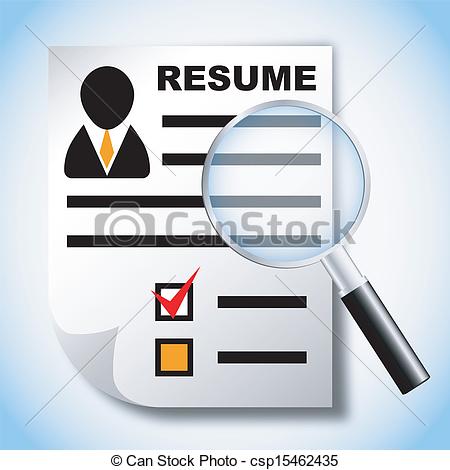 ... Resume and magnifying glass, human resource, recruitment