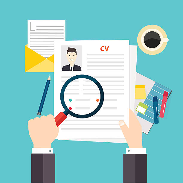 CV resume. Job interview concept. Writing a resume. vector art illustration