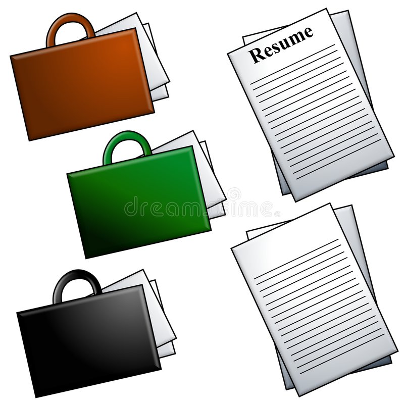Download Briefcases And Resume Clip Art Stock Illustration - Illustration  of image, objects: 4122817