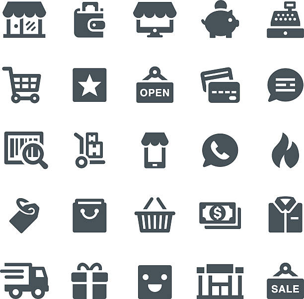 Retail Icons vector art illustration