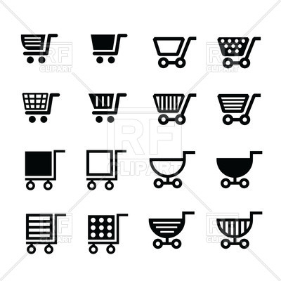 Shopping cart icons set - retail basket, 154520, download royalty-free  vector vector ClipartLook.com 