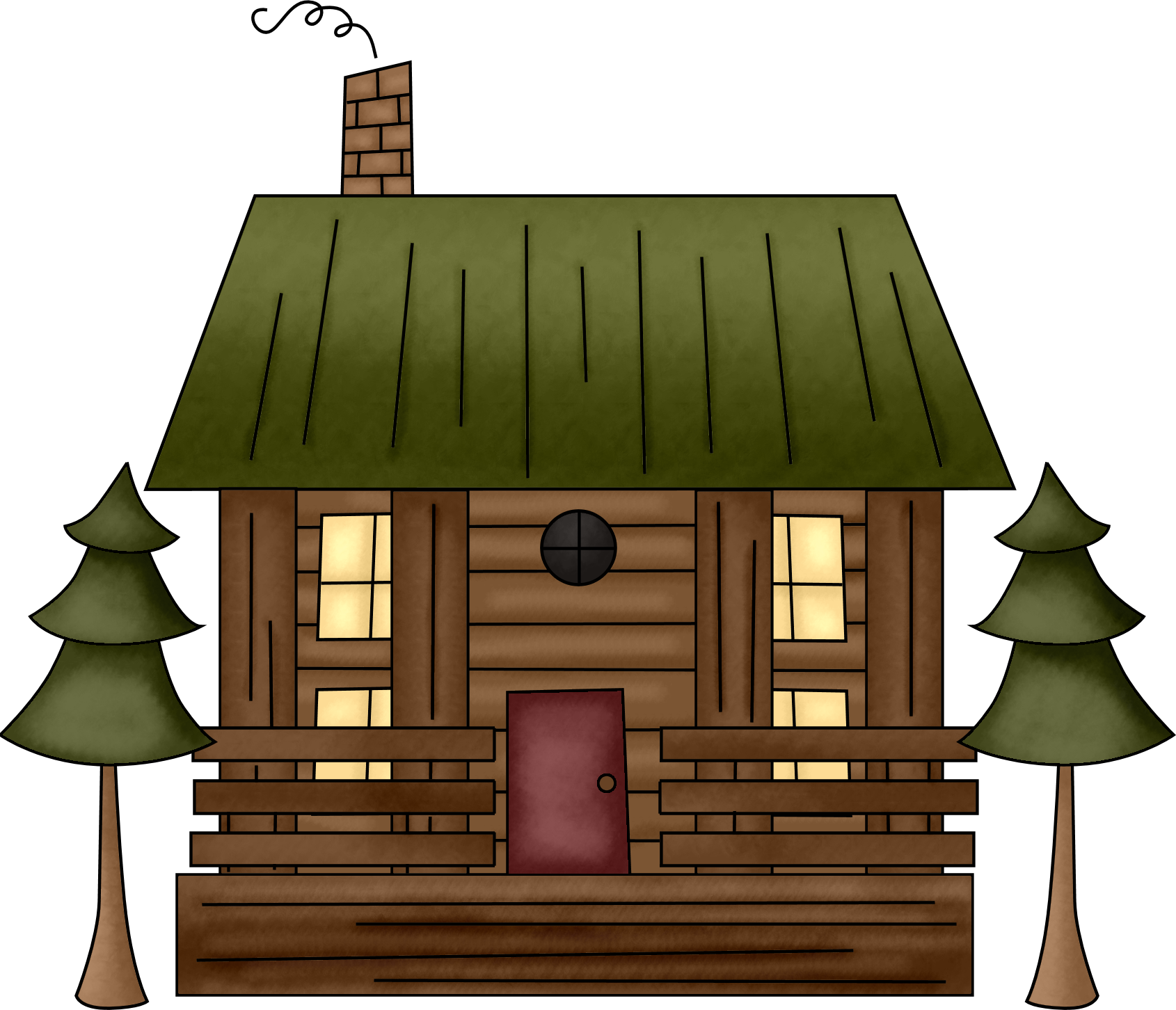 Log cabin clip art hostted
