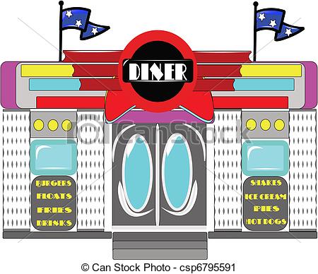 Retro Diner On Csp6795591 Search Clipart Illustration Drawings