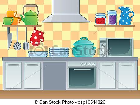 Retro kitchen Clipartby iatsun18/3,776; Kitchen theme image 1 - vector illustration.