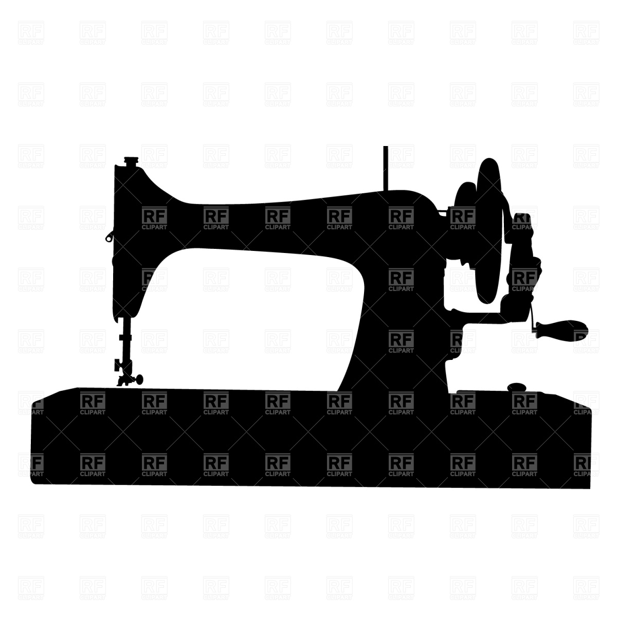 Retro sewing machine silhouet - Sewing Machine Clipart