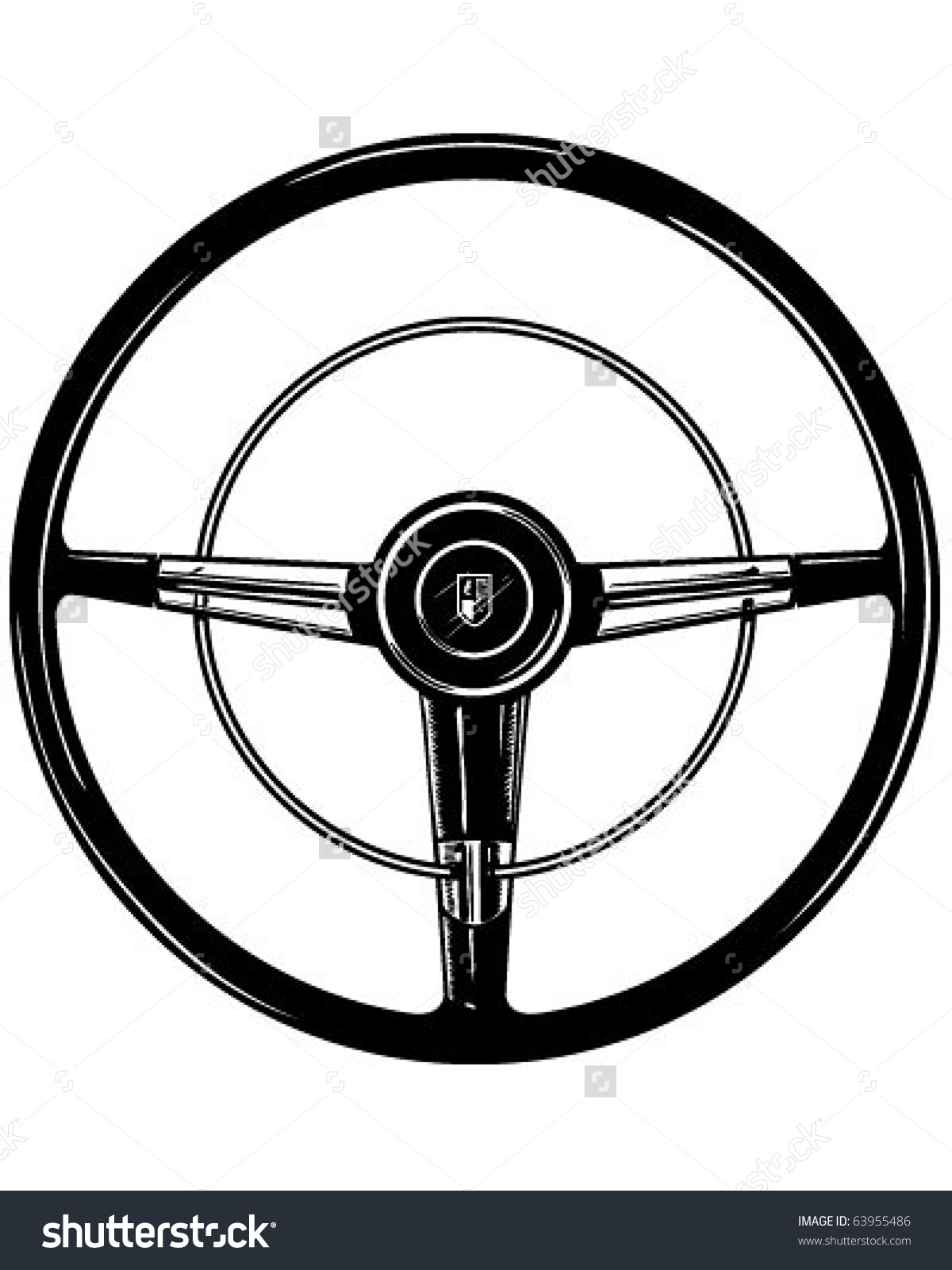 Retro Steering Wheel - Clipar - Steering Wheel Clip Art