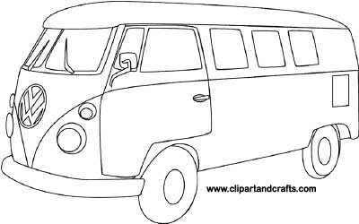 Retro Vw Bus Printable Coloring Page Made By Lee Hanson Of Clipart And