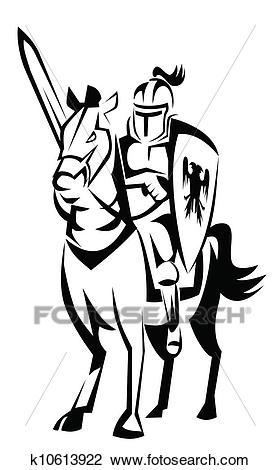 Clipart - knight rider horse. Fotosearch - Search Clip Art, Illustration  Murals, Drawings
