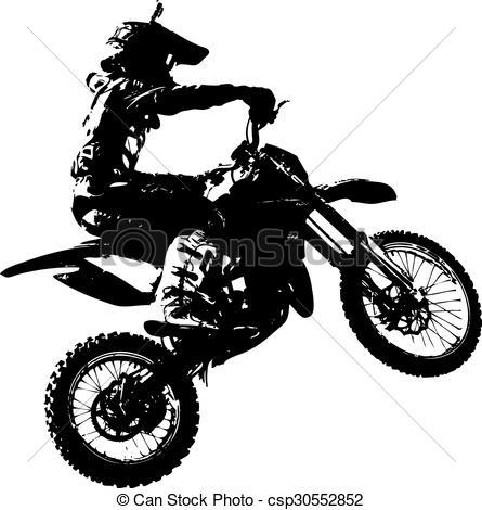 Rider Participates Motocross Championship. Vector Illustration.