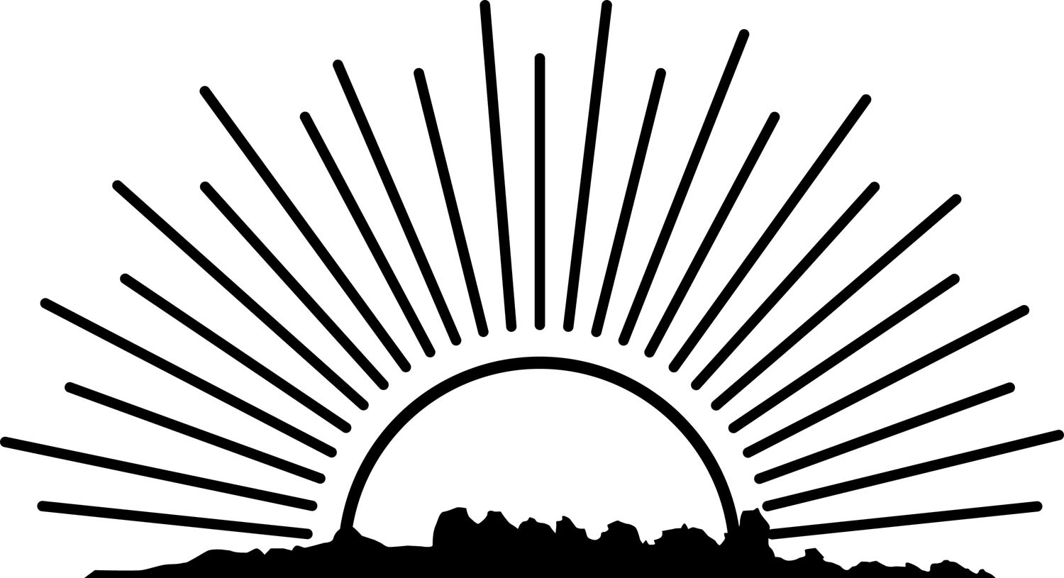 Rising Sun Clipart Black And ..