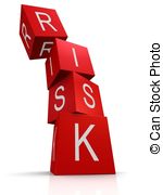 risk cubes - 3d rendered illustration of the word risk on... ...