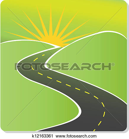 Road to sun vector stock - Clipart Road