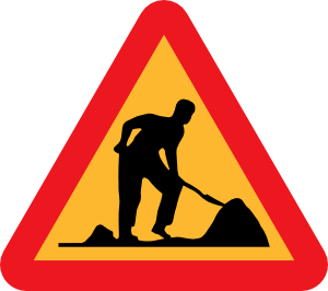 Road Work Under Construction  - Clipart Construction