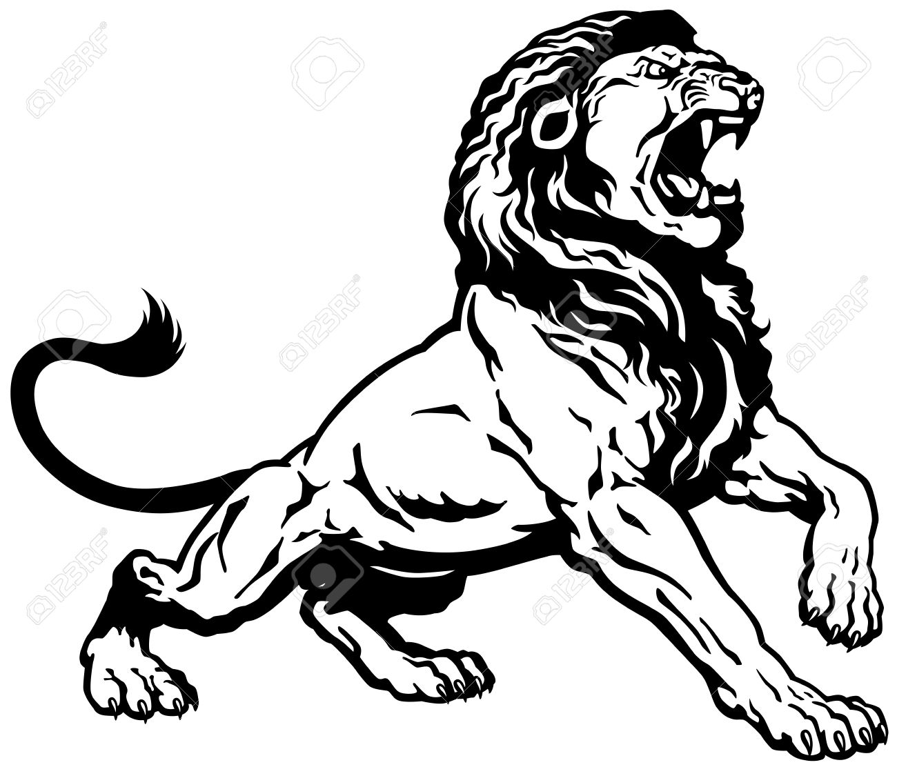 Clipart Roaring Lion Royalty 