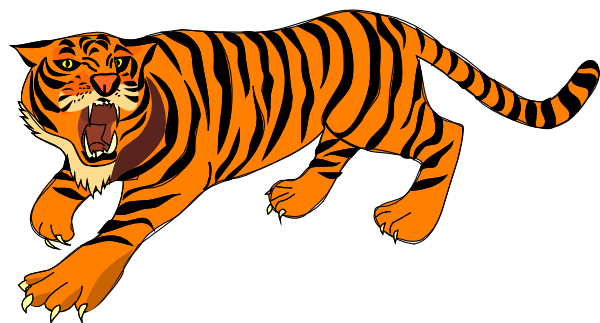 Roaring Tiger Clip Art At Clk - Clip Art Tiger