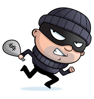Robber with gun clipart