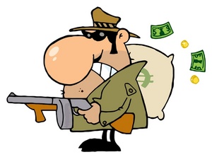 Robber with gun clipart