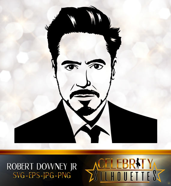 Robert Downey Jr. Silhouette, artist silhouettes, celebrity silhouette,  famous people