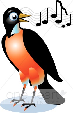 Singing Red Robin Clipart