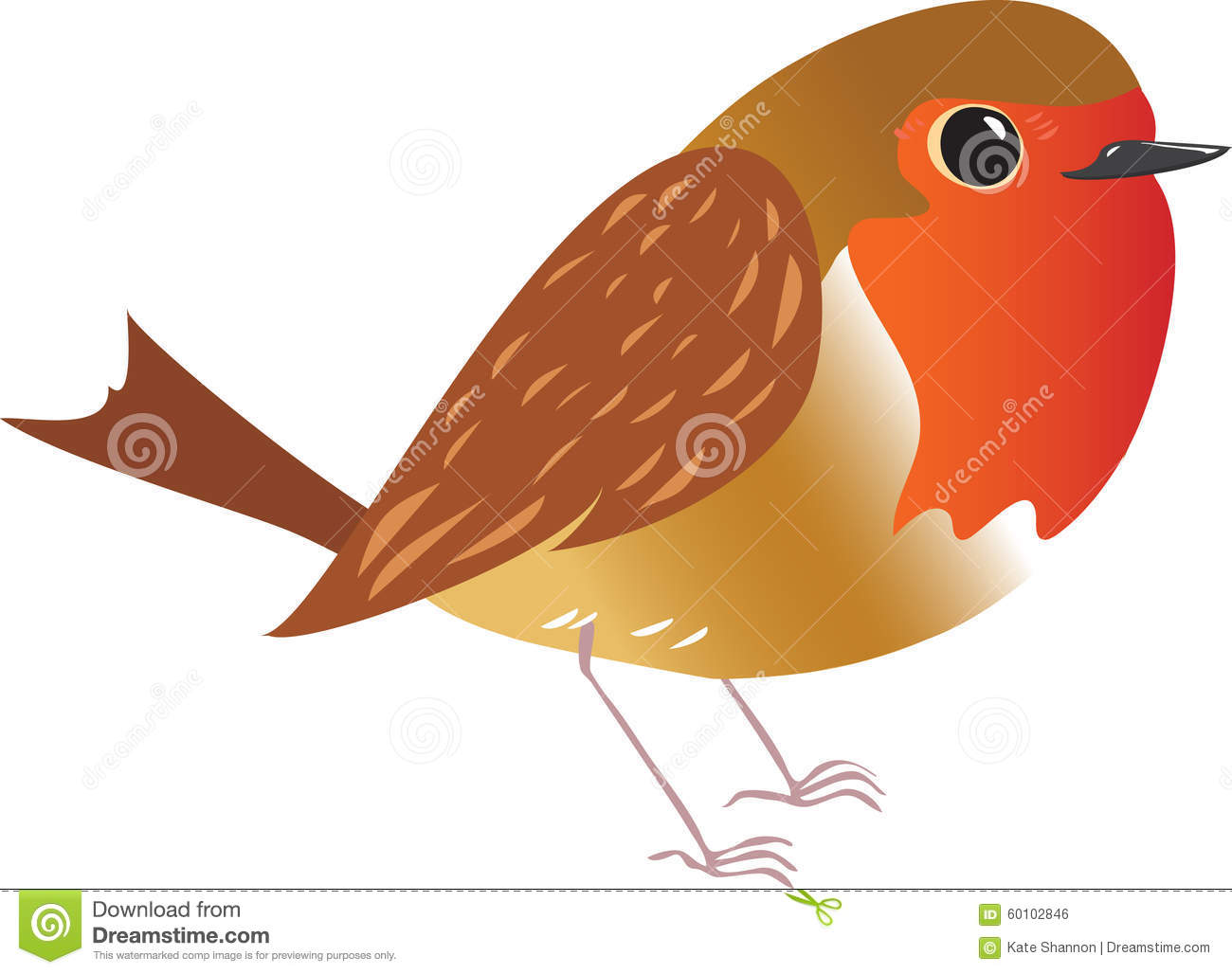 Red Breasted Robin Clipart Ea