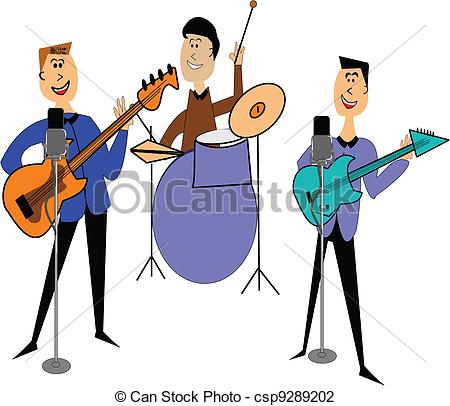 ... rock band - rock and roll band from a different era over... ...