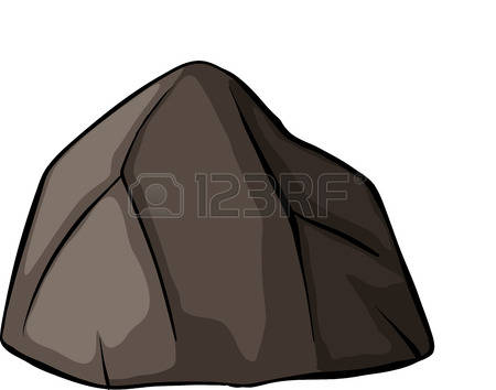 One grey rock on a white back - Rock Clipart