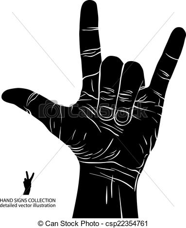 ... Rock on hand sign, rock n roll, hard rock, heavy metal,.