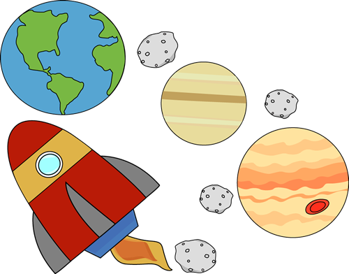 Rocket Flying Through Outersp - Clip Art Space