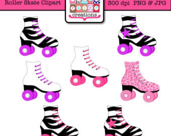 Roller Skate Clipart - Skating Party Clipart - Leopard Print - Zebra Print