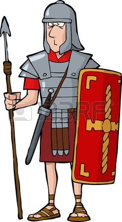 roman warrior: Roman legionary on a white background vector illustration Illustration