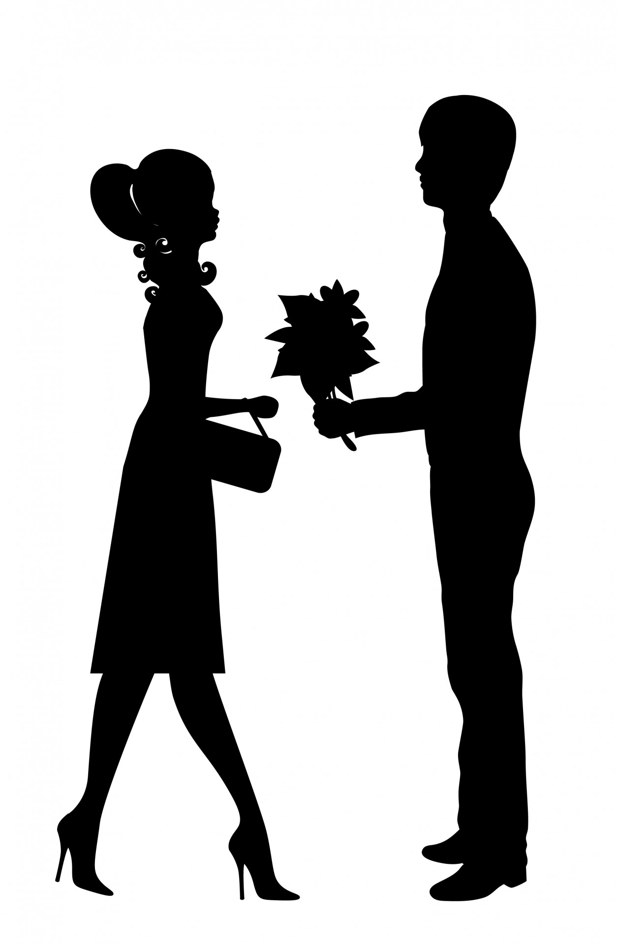 Romantic Young Couple Clipart Free Stock Photo