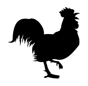 Rooster and hen silhouette 02 - Chicken Silhouette Clip Art