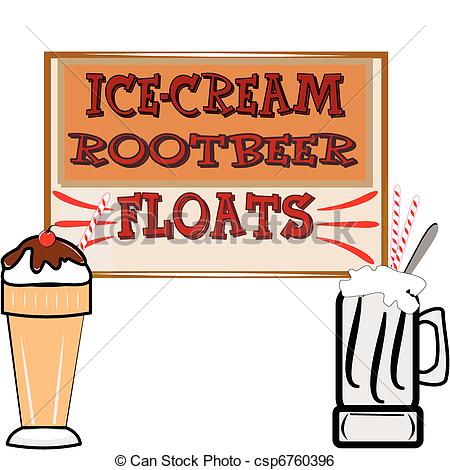 ... rootbeer floats and ice cream - background in retro style... ...